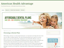 Tablet Screenshot of americanhealthadvantage.wordpress.com