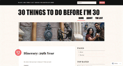 Desktop Screenshot of 30beforeturning30.wordpress.com