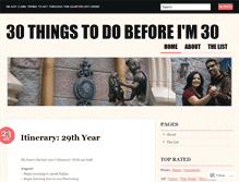 Tablet Screenshot of 30beforeturning30.wordpress.com