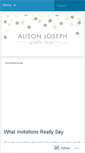 Mobile Screenshot of alisonjoseph.wordpress.com