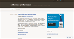 Desktop Screenshot of californiasolarinformation.wordpress.com