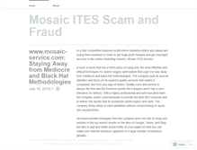 Tablet Screenshot of mosaicitesscamfraud.wordpress.com