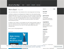 Tablet Screenshot of lifeofapremed.wordpress.com