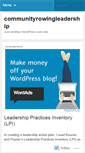 Mobile Screenshot of communityrowingleadership.wordpress.com