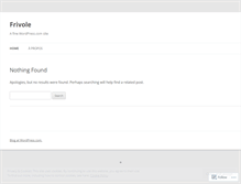 Tablet Screenshot of frivolecc.wordpress.com