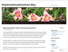 Tablet Screenshot of keepitsimplestupidinstitute.wordpress.com