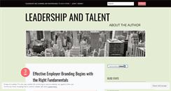 Desktop Screenshot of leadershipandtalent.wordpress.com