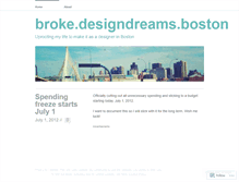 Tablet Screenshot of brokedesigndreamsboston.wordpress.com