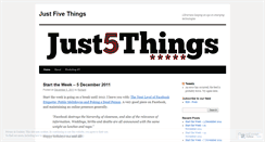 Desktop Screenshot of justfivethings.wordpress.com