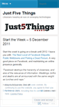 Mobile Screenshot of justfivethings.wordpress.com