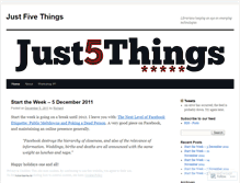 Tablet Screenshot of justfivethings.wordpress.com