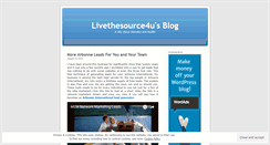 Desktop Screenshot of livethesource4u.wordpress.com