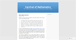 Desktop Screenshot of carnivalofmathematics.wordpress.com