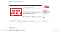 Desktop Screenshot of fantasyworldcup2010.wordpress.com