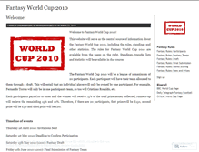 Tablet Screenshot of fantasyworldcup2010.wordpress.com