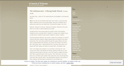 Desktop Screenshot of insearchofwelcome.wordpress.com