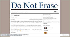 Desktop Screenshot of donoteraseblog.wordpress.com