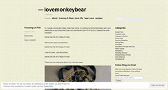 Desktop Screenshot of lovemonkeybear.wordpress.com