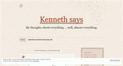 Desktop Screenshot of kennethsays.wordpress.com