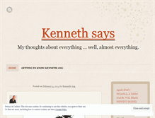 Tablet Screenshot of kennethsays.wordpress.com