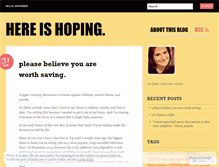 Tablet Screenshot of hopingfor.wordpress.com