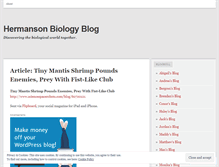 Tablet Screenshot of hermansonbiology.wordpress.com