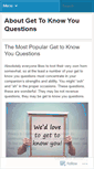 Mobile Screenshot of gettoknoyouquestions.wordpress.com