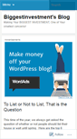 Mobile Screenshot of biggestinvestment.wordpress.com