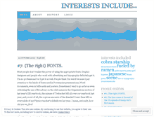 Tablet Screenshot of interestsinclude.wordpress.com