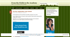 Desktop Screenshot of fromthefieldstotheacademy.wordpress.com