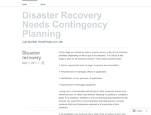 Tablet Screenshot of disasterrecovery67.wordpress.com