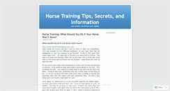 Desktop Screenshot of horsetraining.wordpress.com