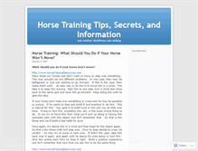 Tablet Screenshot of horsetraining.wordpress.com