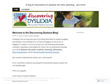 Tablet Screenshot of discoveringdyslexia.wordpress.com