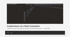 Desktop Screenshot of confessionsofamadlistmaker.wordpress.com