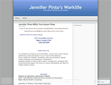 Tablet Screenshot of jenniferpinto.wordpress.com