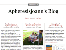 Tablet Screenshot of apheresisjoann.wordpress.com