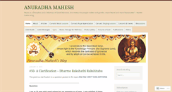 Desktop Screenshot of anuradhamahesh.wordpress.com