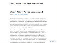 Tablet Screenshot of creatinginteractivenarrative.wordpress.com