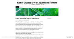 Desktop Screenshot of kidneydiseasediet69.wordpress.com