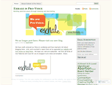 Tablet Screenshot of exhaleisprovoice.wordpress.com