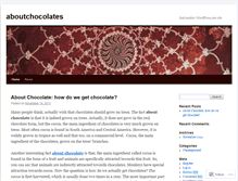 Tablet Screenshot of aboutchocolates.wordpress.com