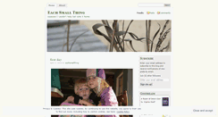 Desktop Screenshot of eachsmallthing.wordpress.com