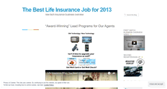 Desktop Screenshot of lifeinsurancejob.wordpress.com