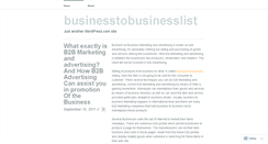 Desktop Screenshot of businesstobusinesslist.wordpress.com