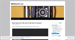Desktop Screenshot of matthewrlee.wordpress.com