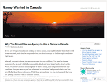 Tablet Screenshot of nannywantedcanada.wordpress.com