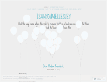 Tablet Screenshot of isawyouwellesley.wordpress.com