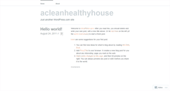 Desktop Screenshot of acleanhealthyhouse.wordpress.com