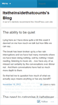 Mobile Screenshot of itstheinsidethatcounts.wordpress.com